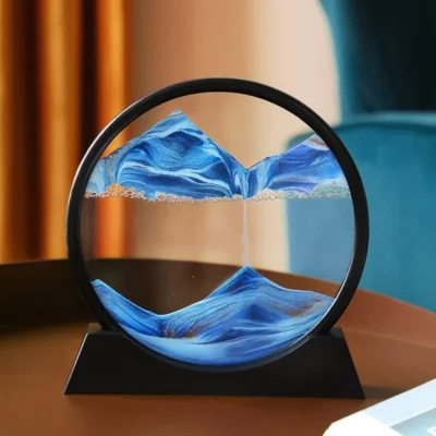 3D Hourglass Quicksand Moving Sand Art Picture Round Glass Deep Sea Sandscape