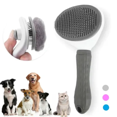 Self-Cleaning Pet Slicker Brush — Cat & Dog Hair Removal Comb | Easy Grooming | Must-Have Pet Accessory