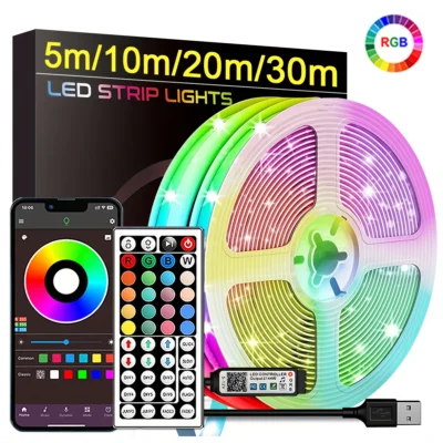 RGB LED Strip Lights 5m-30m — APP Control | Flexible Color Ribbon | Ultimate Room & Bedroom Decoration