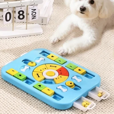Anti Choking Dog Puzzle Toy Rotating Durable Pet Slow Food Bowl Interactive with Sound Pet Feeding Toy Pet Food Dispenser