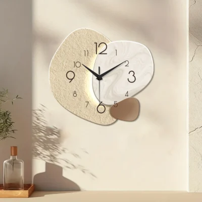 Modern Simple Wall Clock, Silent Quartz Clock, Bedroom Clock Living Room Sofa Background Decoration Wall Clock, No Battery