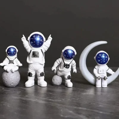 Astronaut Figure Statue Set of 4 — Spaceman Sculpture | Educational Toy | Kids Gift & Desktop Home Decoration